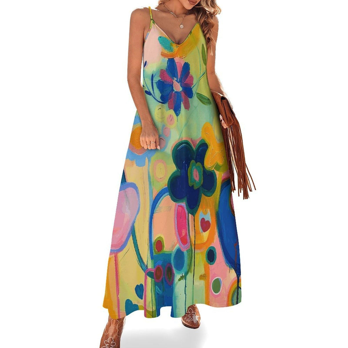 Robe longue maxi jaune clair pour femme, décontractée, fluide, idéale pour l'été, les cérémonies et les invitations de mariage.